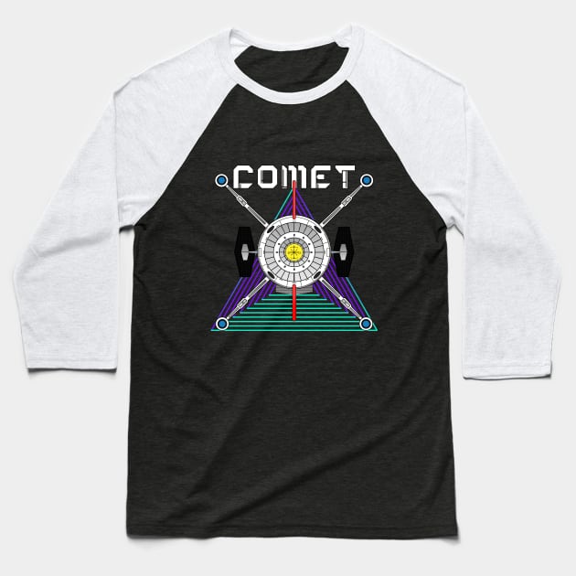 Spaceship Comet Baseball T-Shirt by Breakpoint